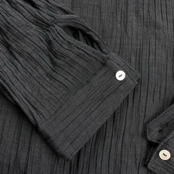 NANETTE LEPORE Button Front Midi Dress Sz 8 Black - Picture 7 of 10